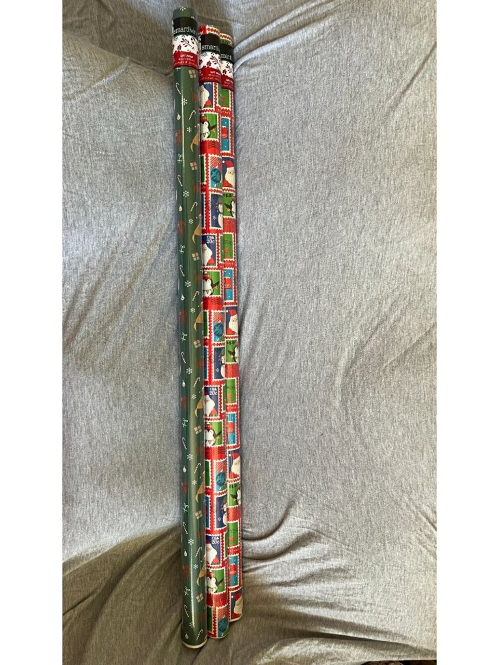 3 Pks Smart Living Christmas Wrapping Paper - 1 Pets, 2 Stamps